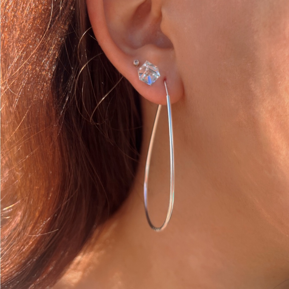 Drop silver earrings 925